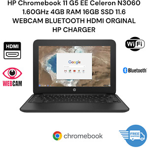 HP laptop Chromebook 11 G5 N3060 1.60GHz 4GB 16GB SSD 11.6 WEBCAM BLUETOOTH WIFI