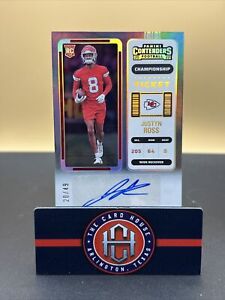 New Listing2022 Contenders Justyn Ross Silver Championship Ticket Auto /49 KC TS1