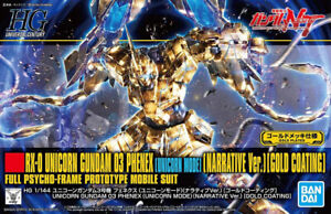 Bandai HG 1/144 RX-0 Unicorn Gundam 03 Phenex Unicorn Mode Gold Coating ModelKit