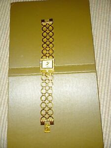 Women's Costume Watch, gold tone, 8 inches, original crystals, needs battery.