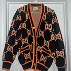 Gucci Cardigan Sweater in Black and Orange Lot Size Small