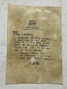 keith haring painting on paper (handmade) signed and stamped mixed media broke