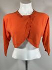 CABi Orange Crop Cardigan Sweater Small Short Sleeve #5008 Piccolo