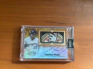 2022 Topps Dynasty Baseball Christian Yelich Game Used Logo Patch Auto /5