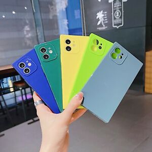 For iPhone 14 12 15 Pro Max XR 13 7 8+ Shockproof Square Protective Case Cover