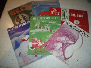 New ListingCHRISTMAS SHEET MUSIC...(6) diff...What Child is This...White Christmas...Here C
