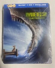 Meg 2 the Trench Blu-Ray Dvd + Digital Steelbook Jason Statham, Cliff Curtis,