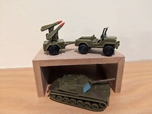 Miniature Plastic Army Truck and Tank