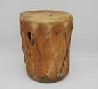 Mexico made native American Rawhide Jumbo Wood Drum Double Sided Heavy NICE!