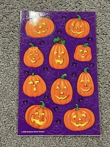 JACK-O-LANTERN Stickers(10pc)Sandylion •Pumpkin•Halloween•Carved•Faces •Holidays