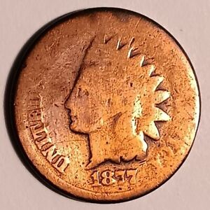 1877 Indian Head Cent - Penny  BOLD DATE - The RAREST Key to this Date