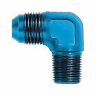 Aeroquip Fitting, Adapter, AN to NPT, 90 Degree, Aluminum, Blue Anodized, -8 AN,