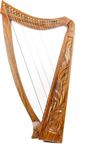 22 String Harp SOLID ROSEWOOD Extra Strings & Carrying Case Great for Teenagers