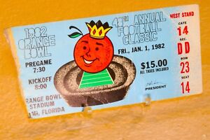 1982 Orange Bowl Clemson vs Nebraska 48th Annual Football Classic Ticket Stub