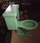 Vintage Retro Deco Mid Century Jadeite Ming Green Porcelain Standard Toilet