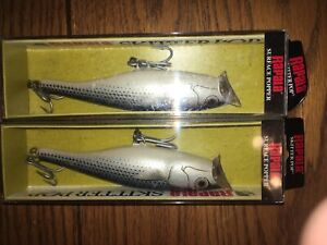 Rapala Saltwater Skitter Pop 12's==Lot of 2 MULLET COLORED FISHING LURES