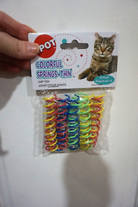 NWT SPOT CAT TOY SPRINGS  COLORFUL   THIN TEN PACK