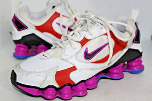 Women's Nike Shox TL Nova Shoes AT8046-100 White/Black-Hyper Violet Size 8