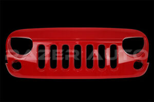 Flame Red Angry Skull Front Replacement Grille fit for 07-18 Jeep Wrangler JK (For: Jeep)
