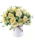 Artificial Flowers with Vase Faux Flower Arrangements for Table Decor - Yellow