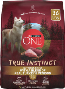 Purina ONE True High Protein with Real Turkey & Venison Dry Dog Food, 36 lb