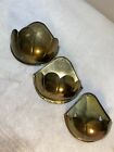 New ListingVintage Set Of 3 Scalloped Brass Wall Planters-Graduating In Size