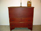Southern 2-Drawer Blanket Chest - Orig. Red Paint, Snipe Hinges & Wrought Nails