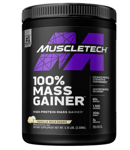 Muscletech 100% Mass Gainer Vanilla Milkshake 5.15 lbs (2.33kg)
