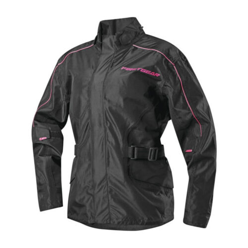 Firstgear Triton Motorcycle Rain Jacket Black/Pink Women's Size Large