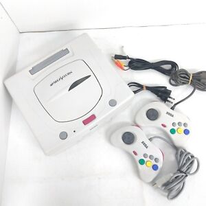 Sega Saturn White Console Japaneses sytem Bundle with 2 controllers Very Good!