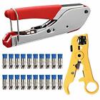Coax Cable Crimper Kit Coaxial Cable Rg6 Compression Tool Kit With 20pcs F Rg6 C