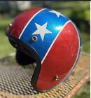 1966 Vintage Motorcycle Helmet Stars & Bars & Stripes Metal Flake w/ 3T Shield