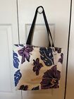 Aloha Collection Women’s Reversible Tote Bag, Monstera, Hibiscus, Leopard Print