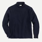 J.CREW sweater rollneck navy blue cotton chunky mock high fisherman's roll neck