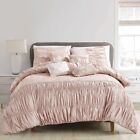 Ultra Soft Ruffle Pink Pleated Comforter - 7 Piece Set