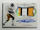 ROD WOODSON 2018 FLAWLESS PATCH AUTO ON CARD AUTOGRAPH *CORNER DING*