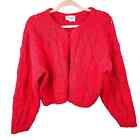 Stefano Vintage Red Heart Cardigan Sweater Cropped Valentines