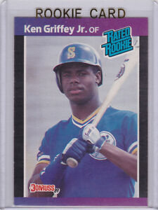 KEN GRIFFEY JR. ROOKIE CARD 1989 Donruss RATED RC Baseball Seattle Mariners M's