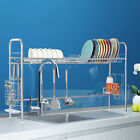 Over The Sink Dish Drying Rack Stainless Steel Kitchen Organizer Cutlery Drainer