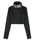 Reebok Womens Cropped Embellished T-Shirt, Black, Small