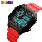 SKMEI Men Digital Watch Rectangle LED Sport Electronic Wristwatch Alarm Watches