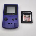 Nintendo Game Boy Color Handheld System  Grape Purple w/ Wings Fury Game Tested