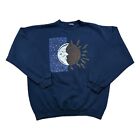 Vintage 90s Sun And Moon Sweatshirt Sz L Grateful Dead Hippie Space