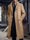 Men's Woolen Coat French Business Overcoat Winter Warm Long Top Trench Coat