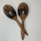 Pair of Hand Painted Wood Maracas Percussion Instruments Shakers Rattles Sealed