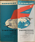 AEROFLOT AIRLINES WINTER 1965/66 TIMETABLE  ROUTE MAP TU 114 TU104 IL18