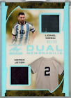 2022 Lionel Messi Derek Jeter /20 Leaf Ultimate Dual Memorabilia Jersey Platinum