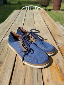 Crocs Mens Santa Cruz Playa Loafer Slip On Lace Up Blue Denim Shoes 204837 Sz 12