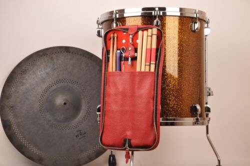Compact Flotar Leather Drumstick Bag with Built-in Drum Key Holder