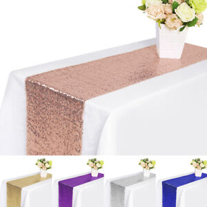 5/10/20x Sequin Table Runner Sparkly Table Cover Cloth Wedding Party Event Decor